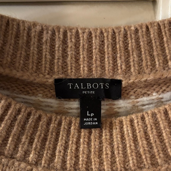Talbots Tan and Cream Knit Sweater - Picture 2 of 6